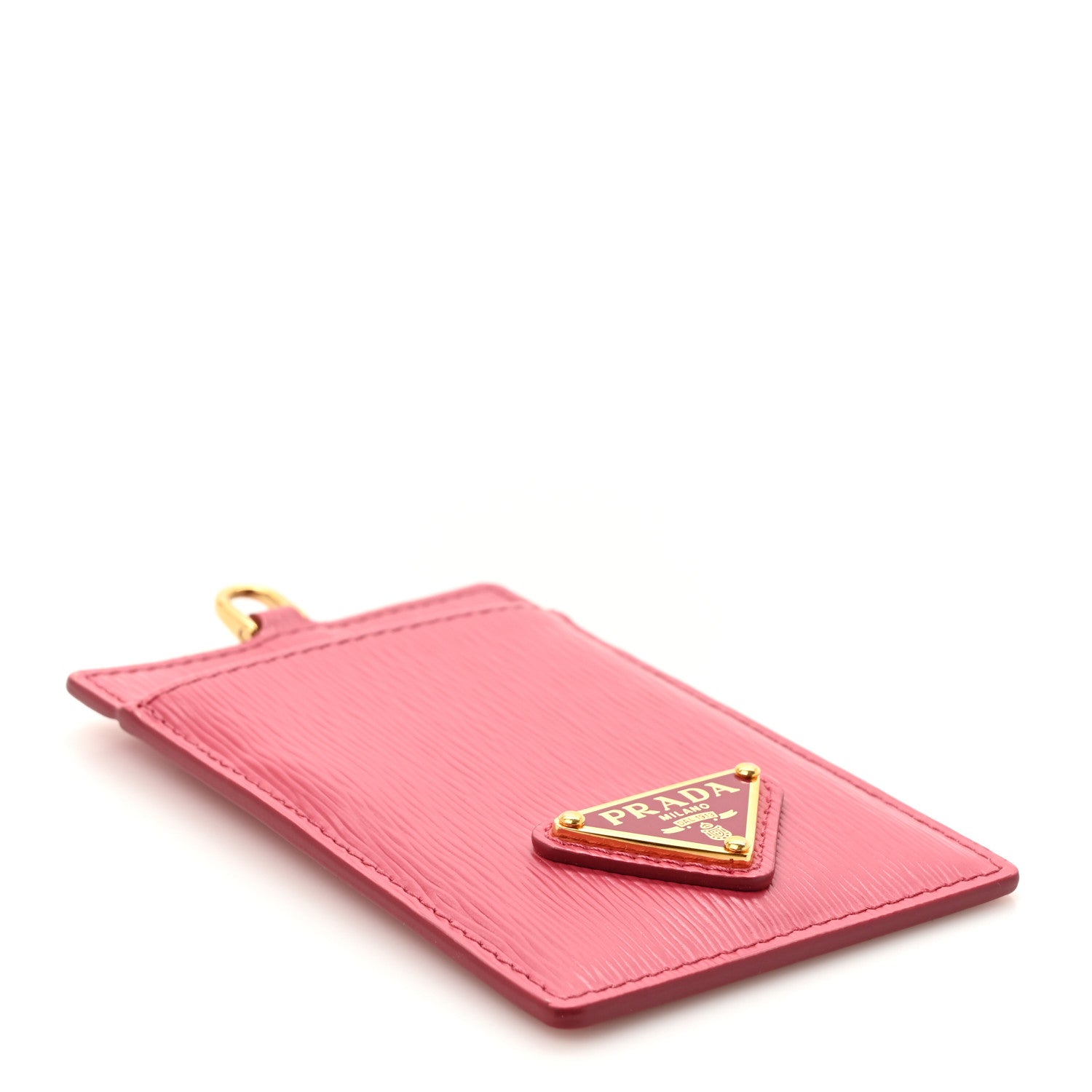 Prada Vitello Move Triangle Lanyard Card Case Peonia 4 of 7