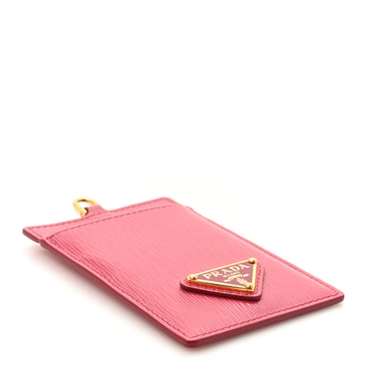Prada Vitello Move Triangle Lanyard Card Case Peonia 4 of 7