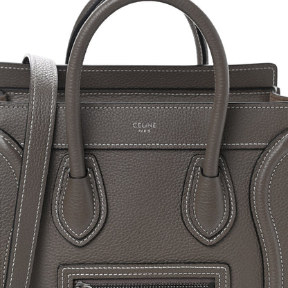 Celine Drummed Calfskin Nano Luggage Souris 9 of 9