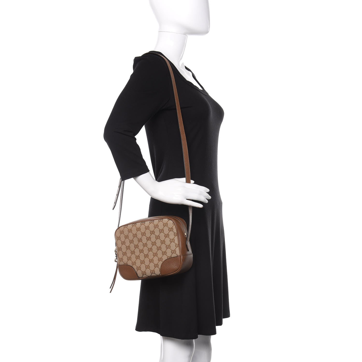 Gucci Monogram Mini Bree Messenger Bag Beige Tabacco 2 of 10