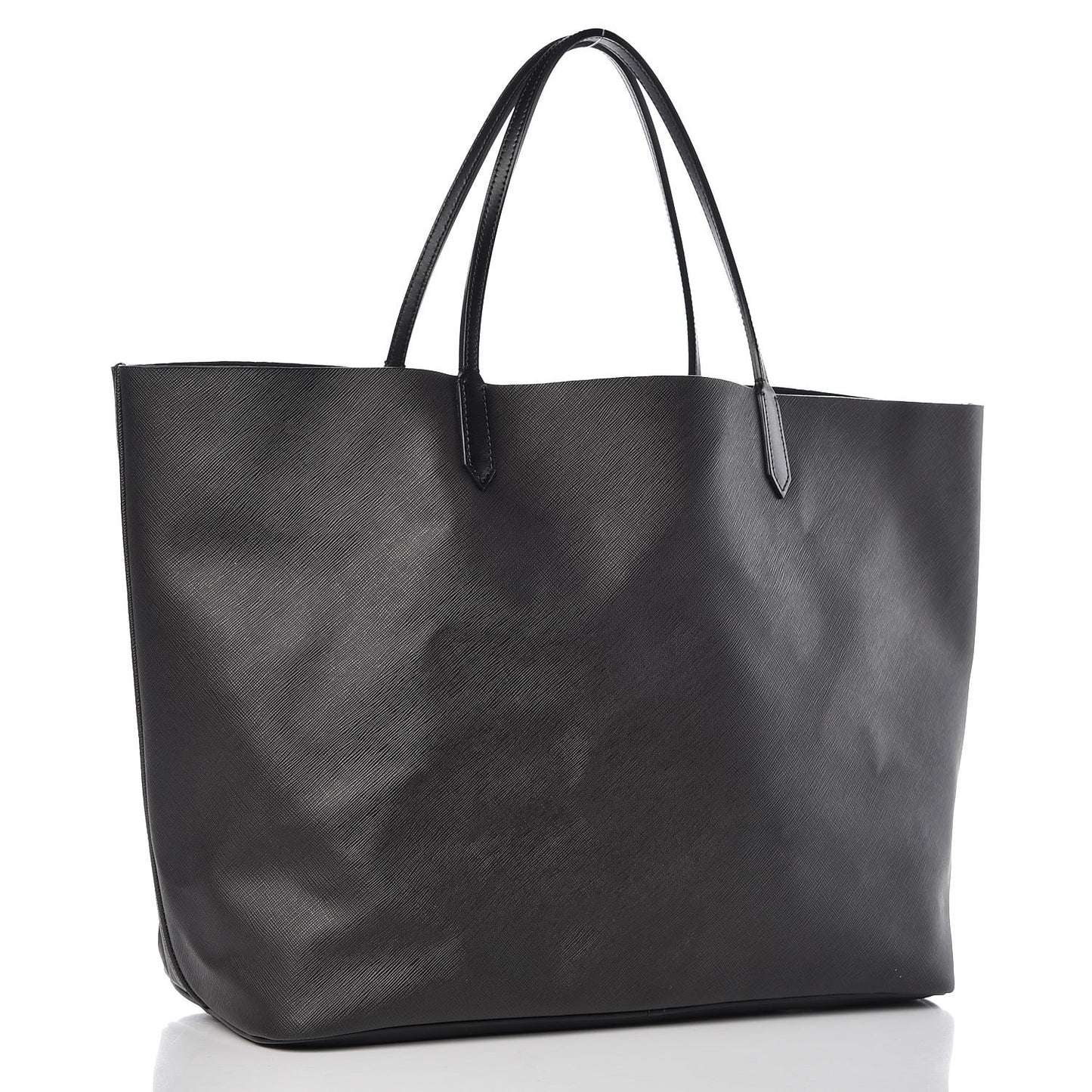 Textured Coated Canvas Bambi Print Large Antigona Tote Black