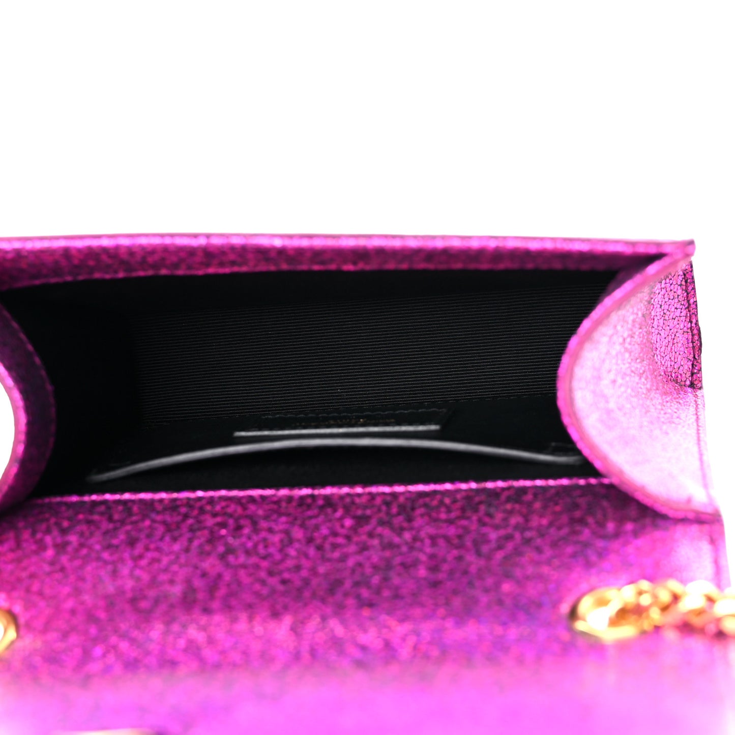 Metallic Calfskin Small Classic Monogram Kate Satchel Fuchsia