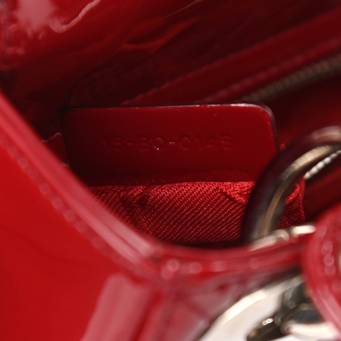 Patent Cannage Mini Lady Dior Red