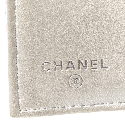 Chanel Metallic Caviar Quilted Double Flap Wallet Silver 6 of 9