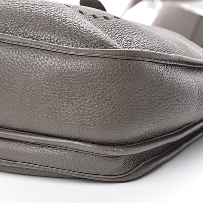 Hermes Taurillon Clemence Evelyne III GM Etain 13 of 14