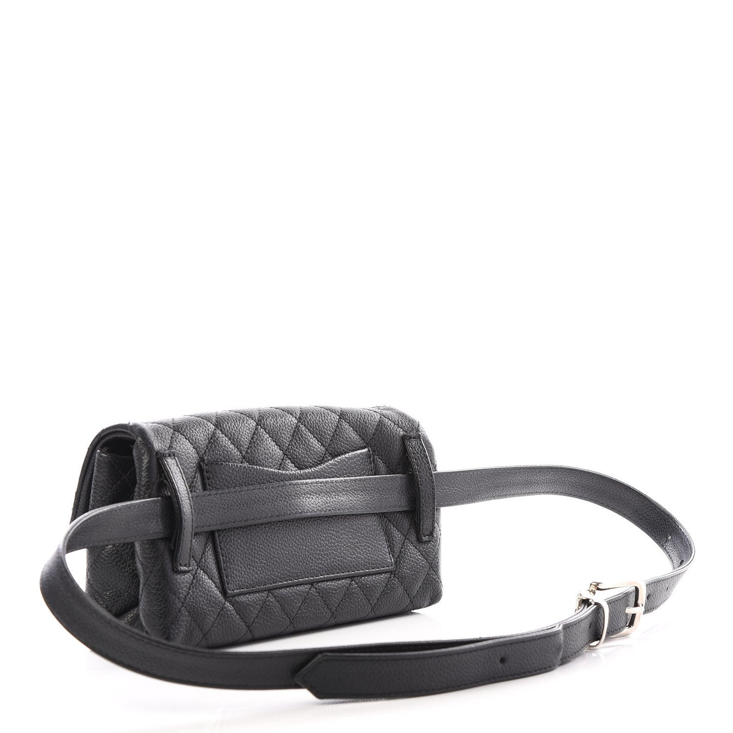 Grained Calfskin Quilted 2.55 Reissue Flap Belt Bag Clutch Black