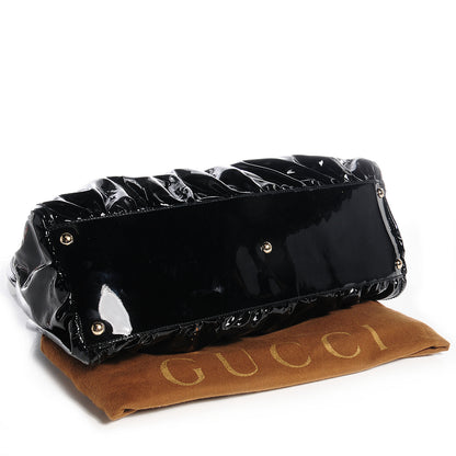 Gucci Patent D Gold Large Shoulder Bag Black 4 of 7