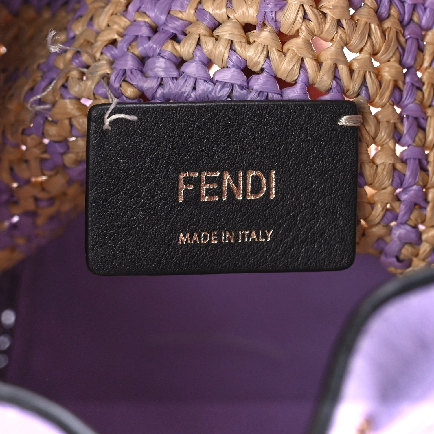 Fendi Raffia Vitello Seta F is Fendi FF Woven Mini Mon Tresor Bucket Bag Anemone Natural 7 of 12