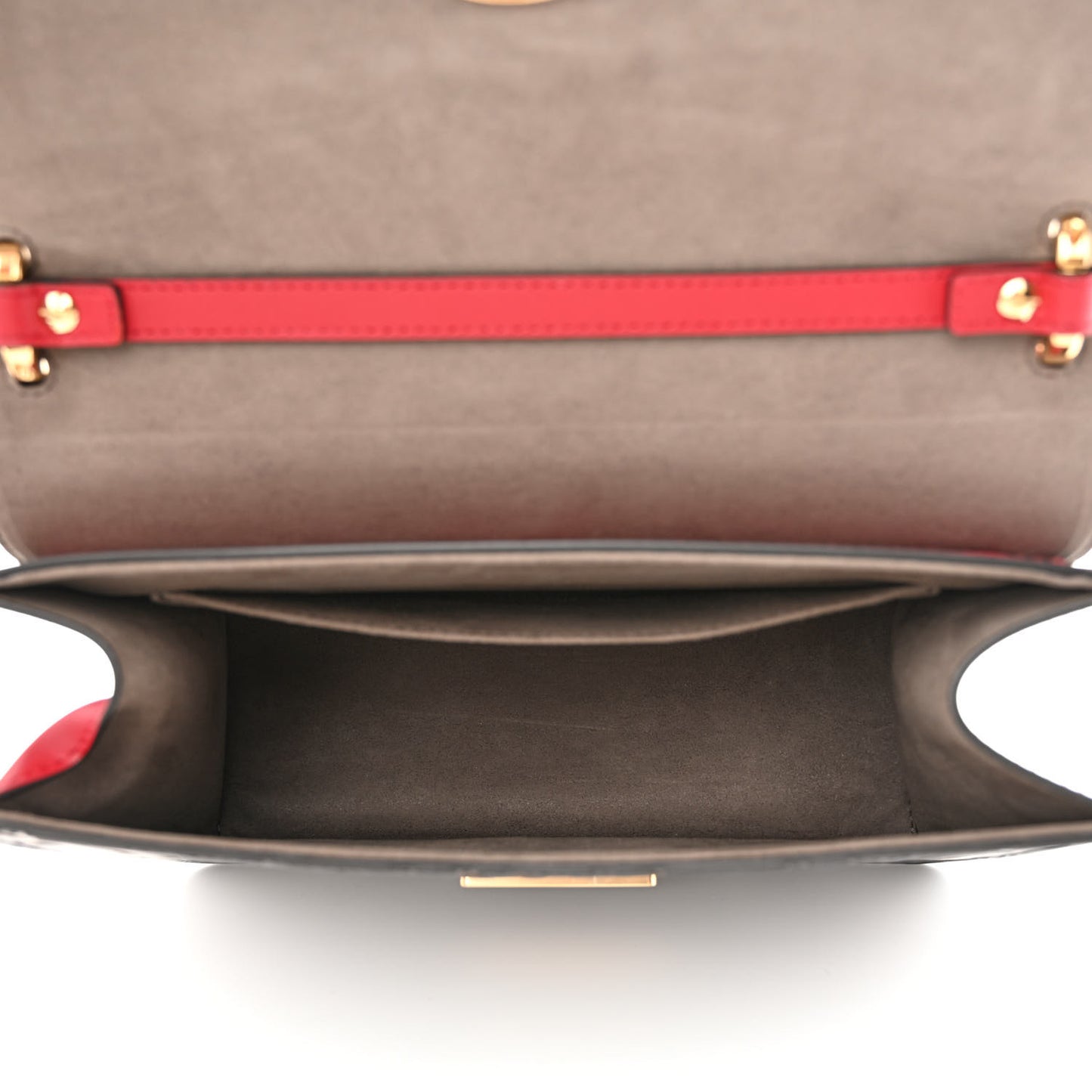 Vitello Century F is Fendi Bi-Color FF 1974 Embossed Kan I Shoulder Bag Fragola Maya Black