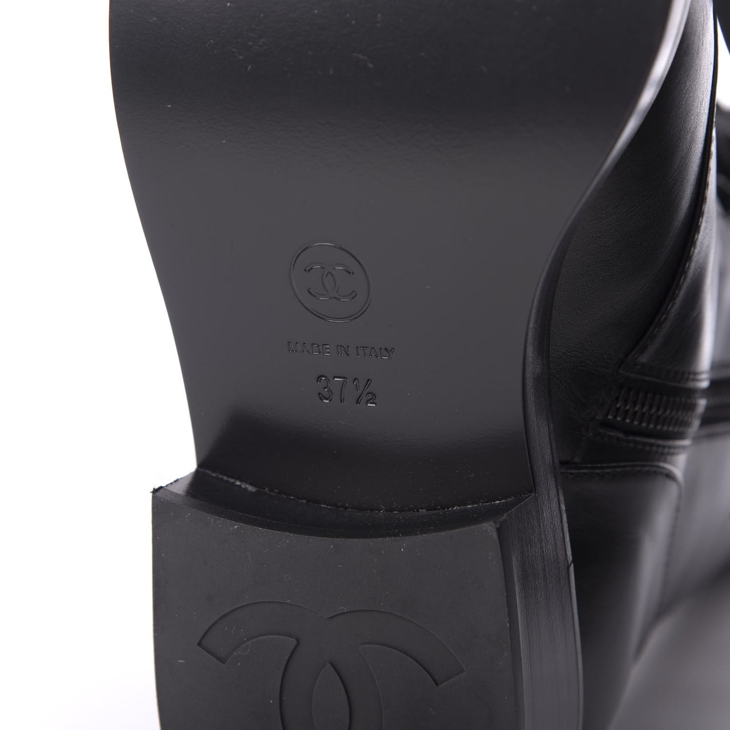 Calfskin Lace Up Combat Boots 37.5 Black