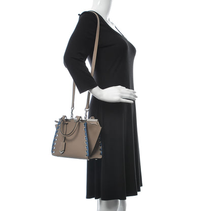 Fendi Vitello Dolce Ribbon Lace Up Mini 3Jours Tote Tortora Ceruleo 2 of 9