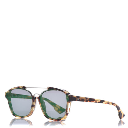 Christian Dior Abstract Square Mirrored Sunglasses Spotted Havana Green 1 of 9