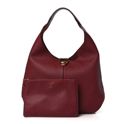 Salvatore Ferragamo Calfskin Gancini Hobo Red 1 of 10