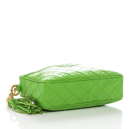 Chanel Lambskin Quilted Tassel Camera Case Green 4 of 9