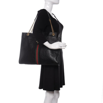 Gucci Calfskin Large Rajah Chain Tote Black 2 of 10