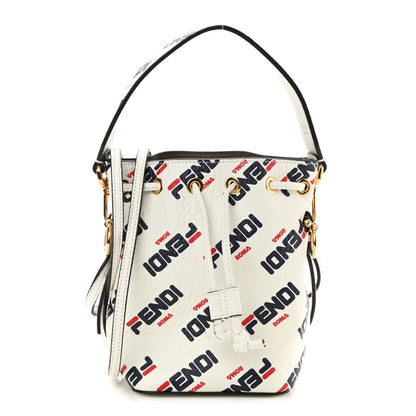 Fendi X FILA Vitello F is Fendi Mania Mini Mon Tresor Bucket Bag White 1 of 11