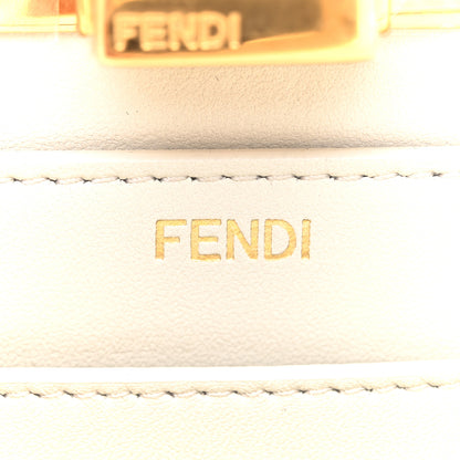 Fendi Vitello Seta Shiny Nappa Small Peekaboo I SEE U Satchel Wasabi White 7 of 11
