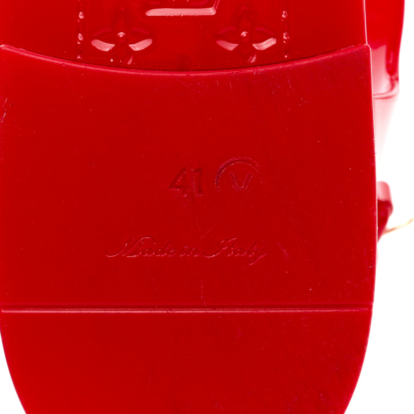 Rubber Bikini Thong Flat Sandals 41 Red