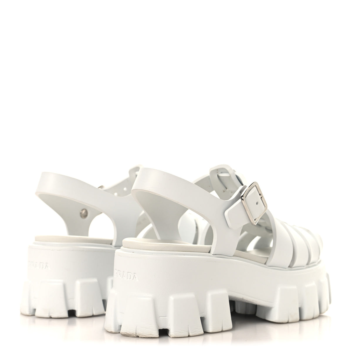 Foam Rubber Triangle Logo Monolith 55mm Cage Sandals 35 White