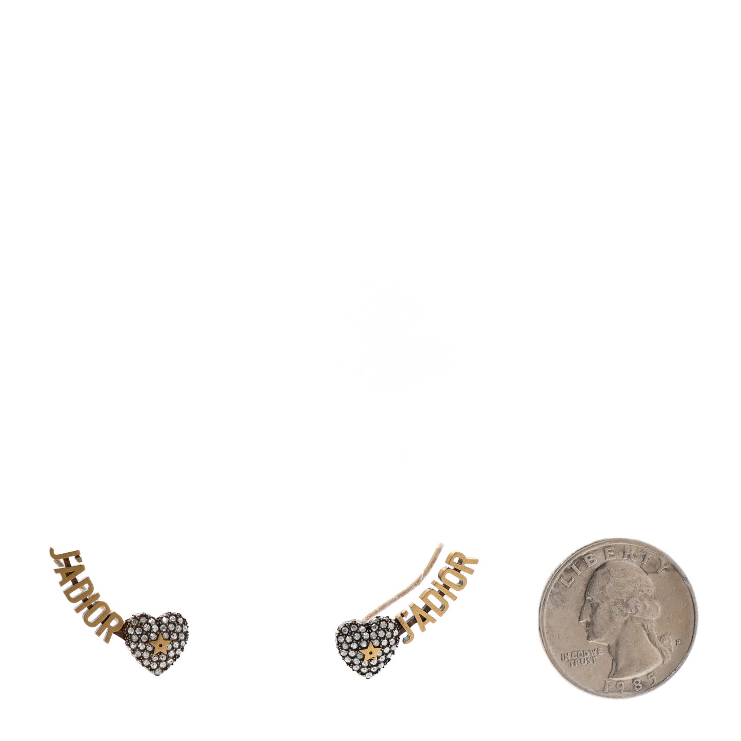 Metal Crystal J'Adior Heart Earrings Aged Gold
