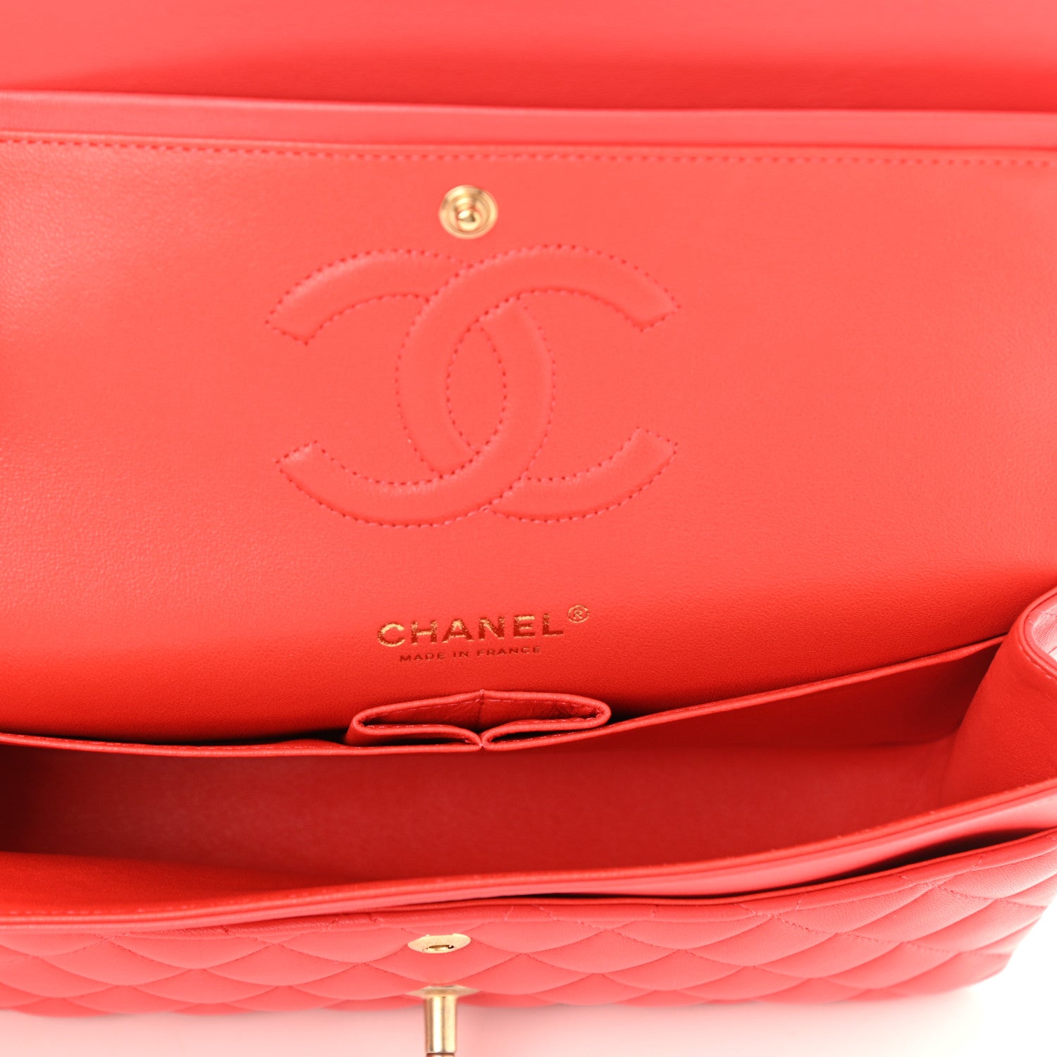 Chanel Lambskin Quilted Medium Double Flap Red 4 of 9