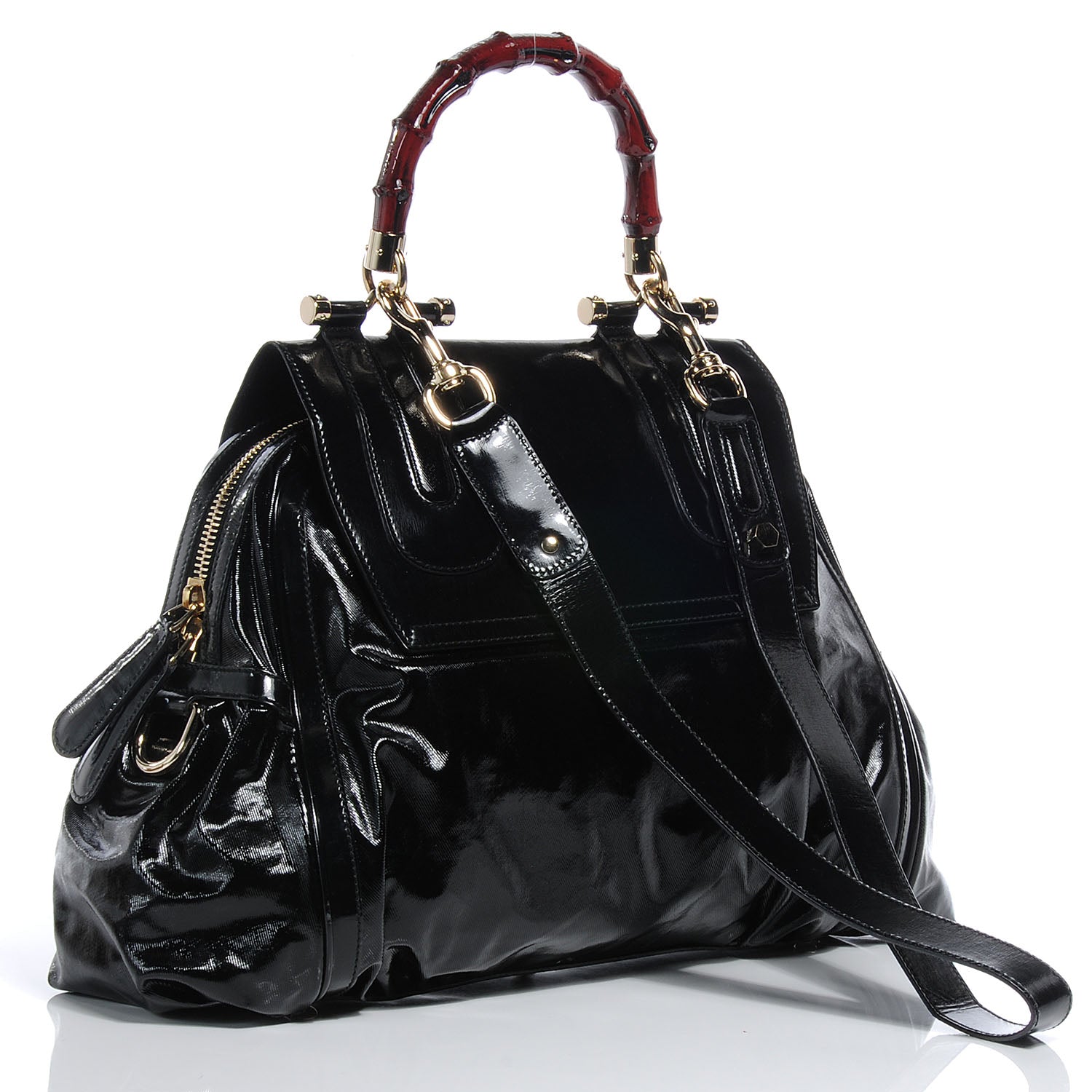 Gucci Dialux Pop Bamboo Top Handle Tote Black 3 of 7