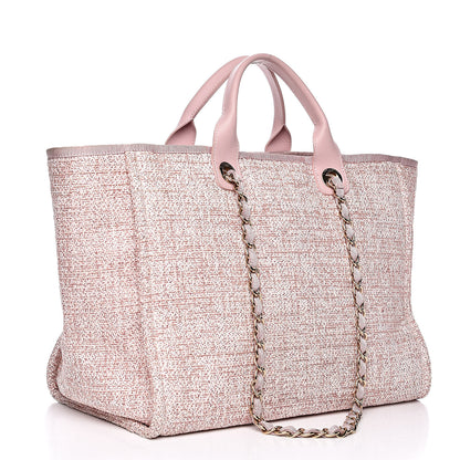 Chanel Straw Lurex Large Deauville Tote Pink 3 of 19