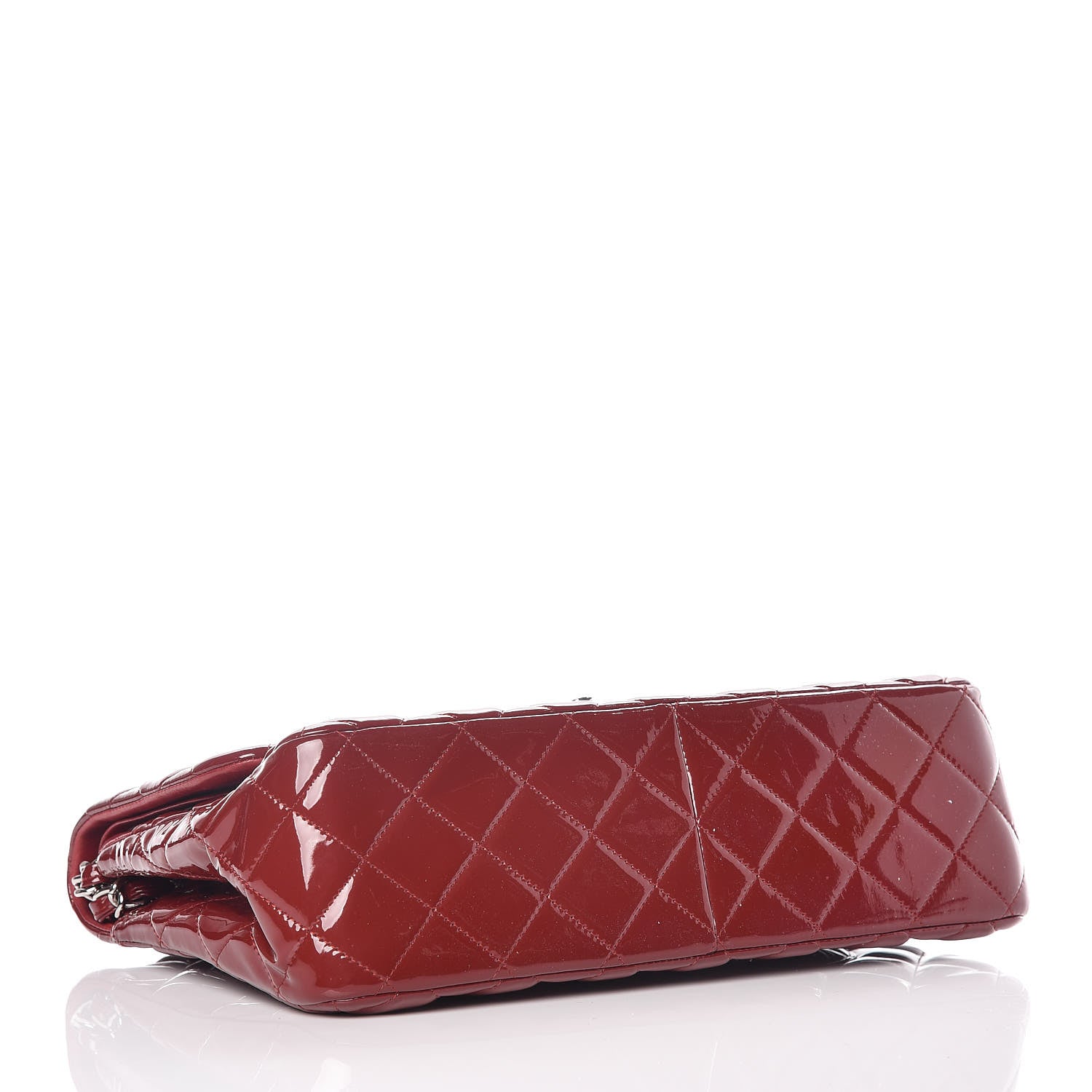 Chanel Patent Quilted Jumbo Double Flap Dark Red 5 of 16