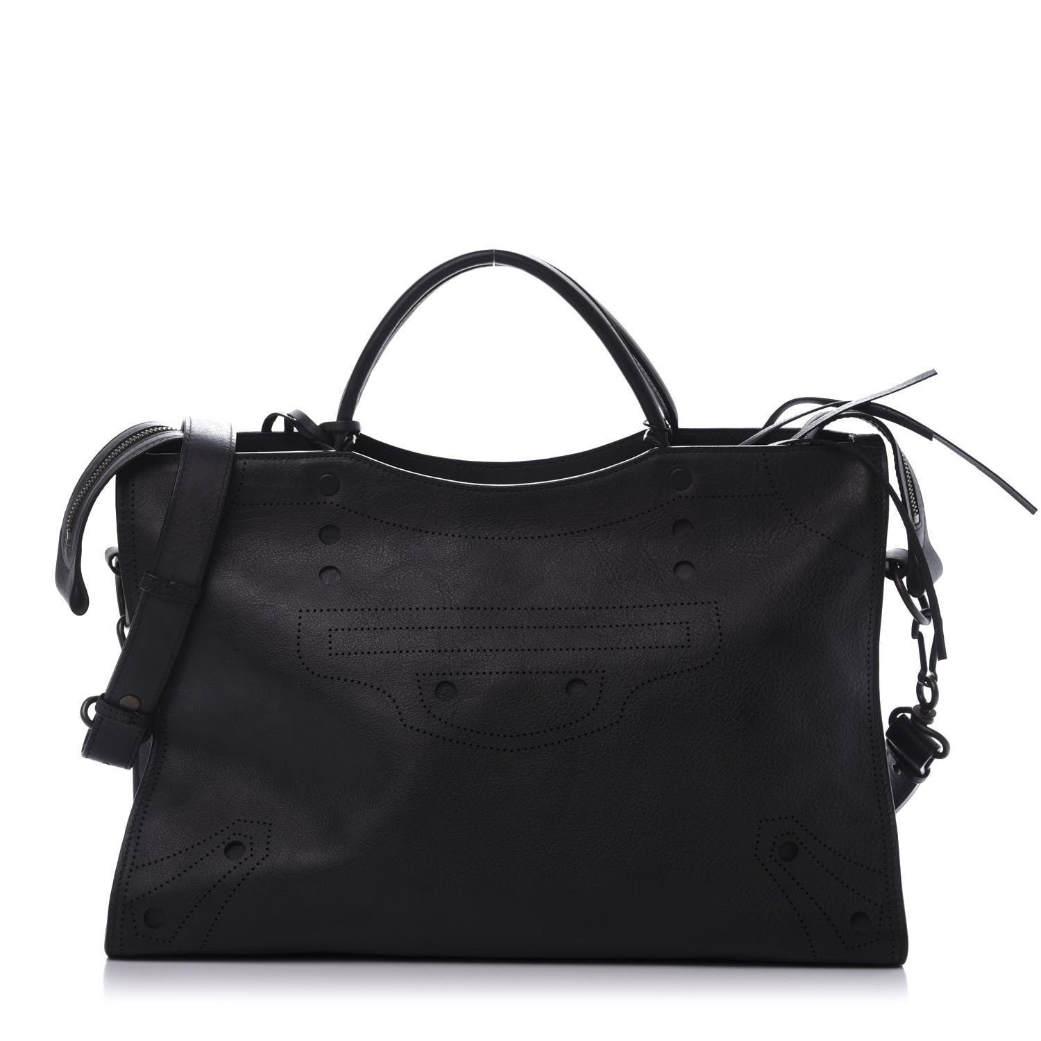 Balenciaga Veau Soyeux Perforated Blackout Hardware City Black 3 of 11