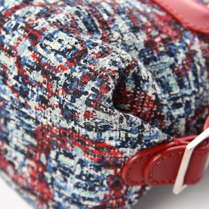 Chanel Tweed Lambskin Flap Blue Red 12 of 13