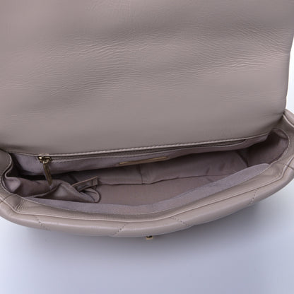 Chanel Goatskin Quilted Medium Chanel 19 Flap Beige 4 of 5