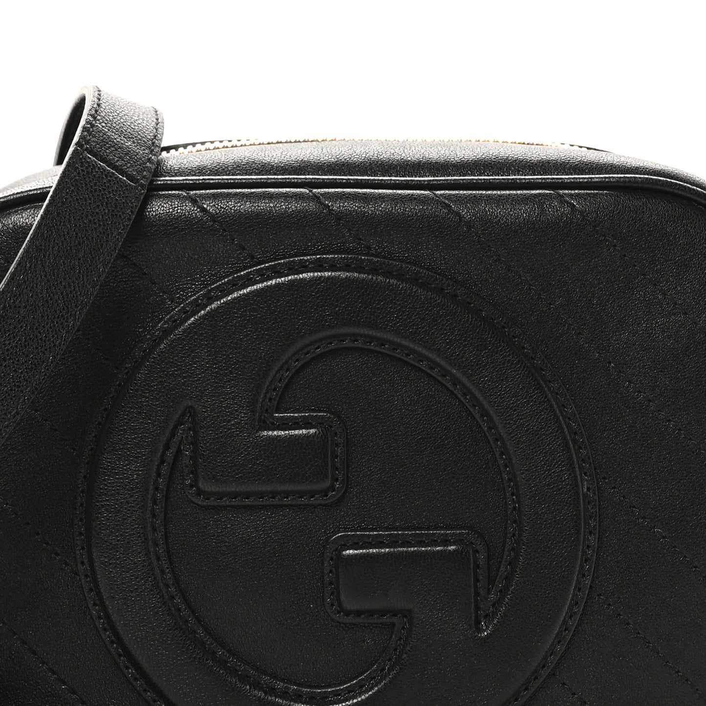 Sakai Be Green Calfskin Diagonal Stitched Small Blondie Shoulder Bag Black