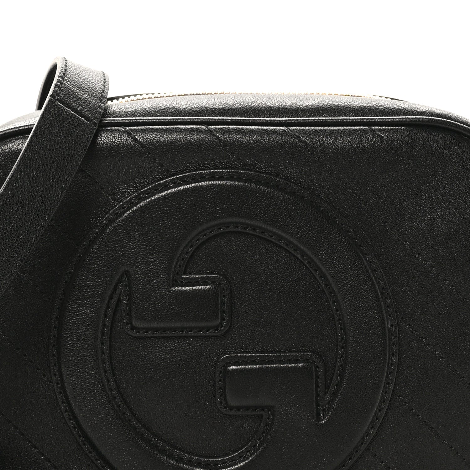 Gucci Sakai Be Green Calfskin Diagonal Stitched Small Blondie Shoulder Bag Black 8 of 11