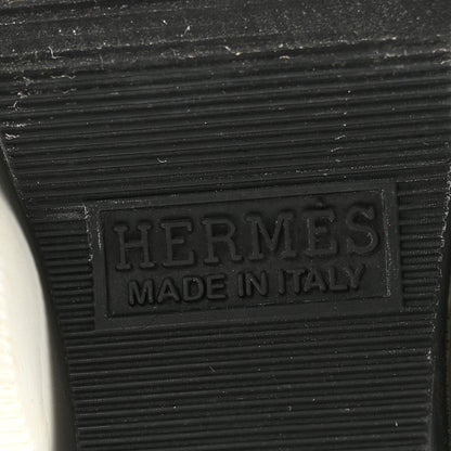 Hermes Technical Canvas Goatskin Mens Eclair Sneakers 40 Black 7 of 9