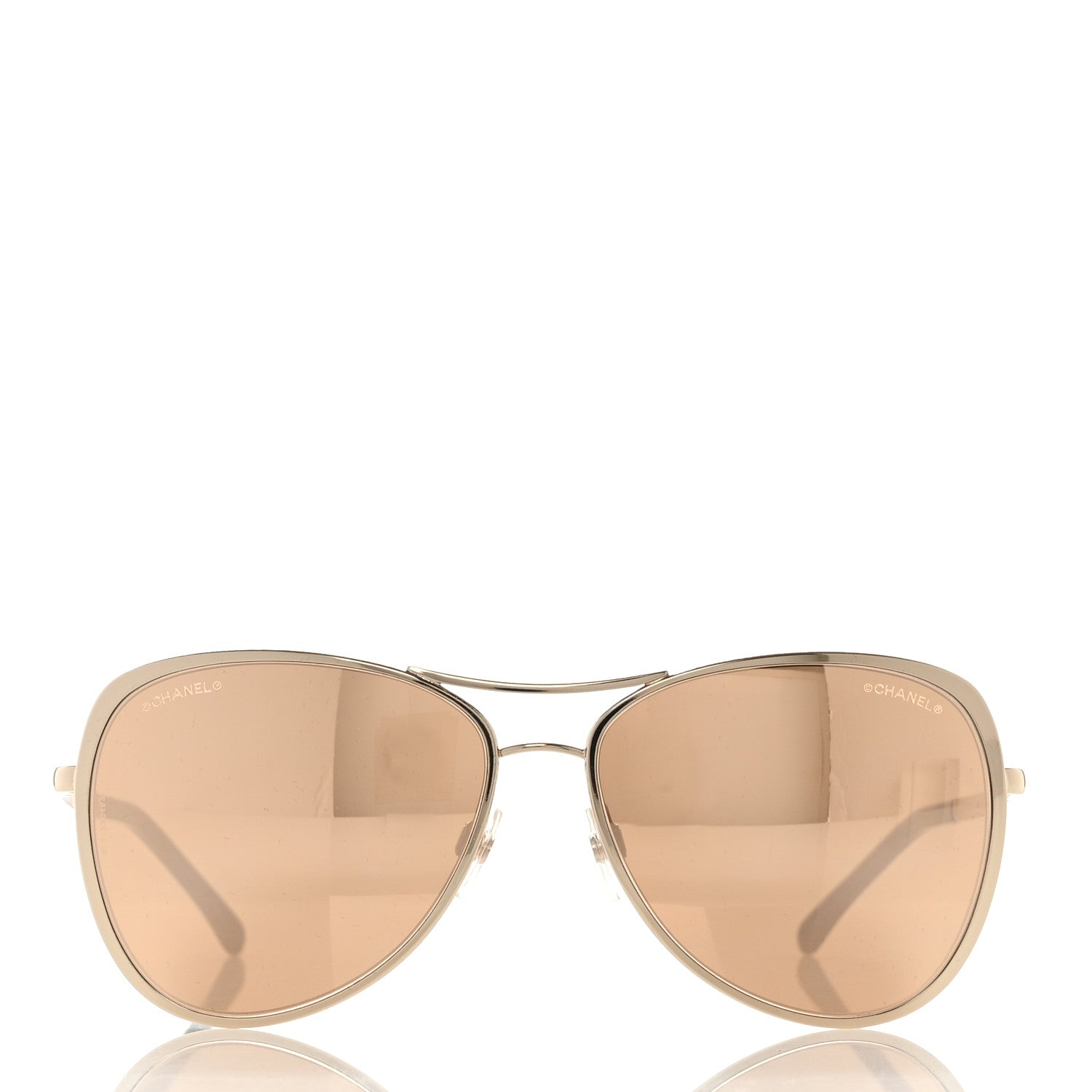 Chanel Mirrored Pilot Summer Sunglasses 4223 Gold 2 of 9
