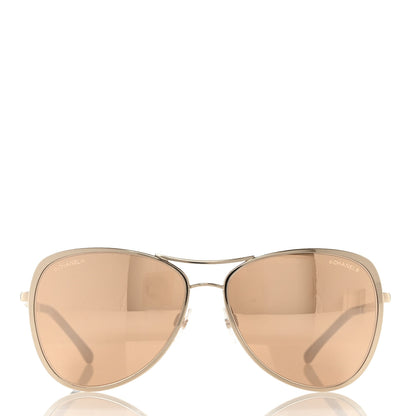 Chanel Mirrored Pilot Summer Sunglasses 4223 Gold 2 of 9
