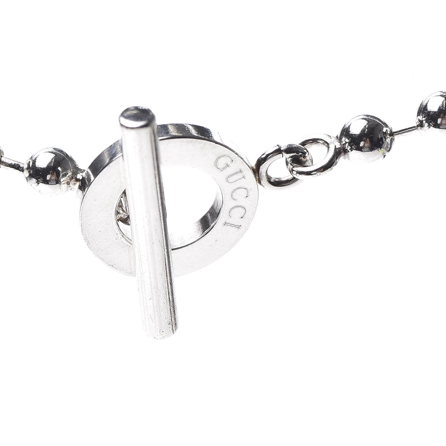Gucci Sterling Silver Boule Toggle Necklace 4 of 7