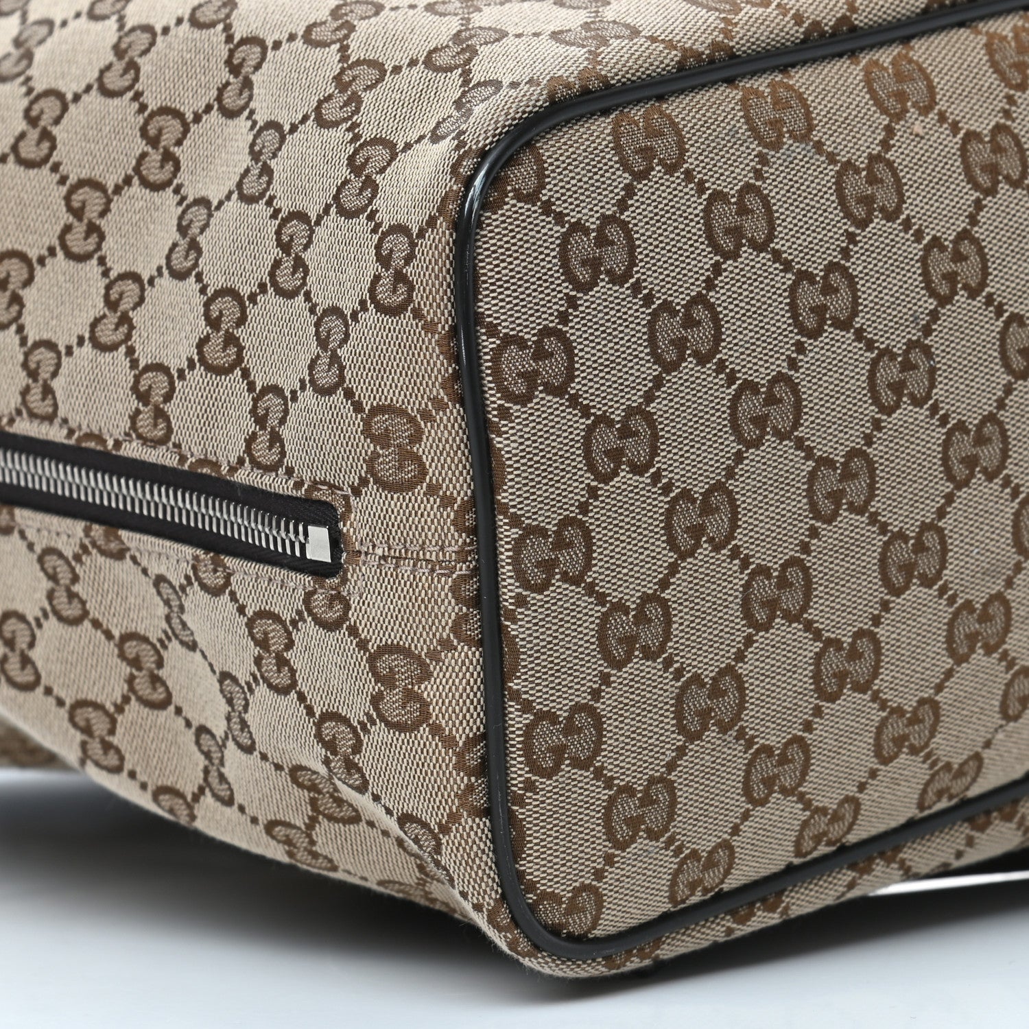 Gucci Monogram Dollar Calfskin O Drawstring Backpack Beige Ebony Testa di Moro Dark Chocolate 9 of 9
