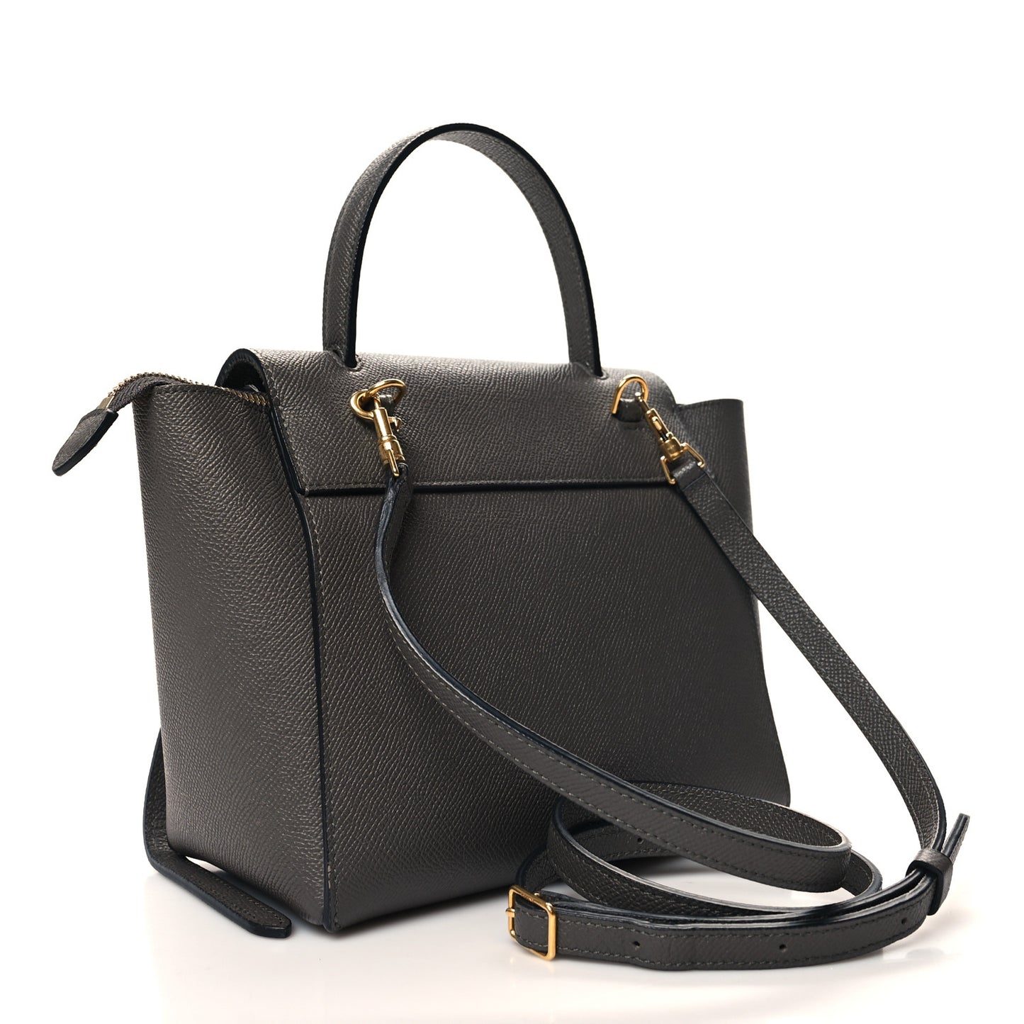 Grained Calfskin Nano Belt Bag Grey