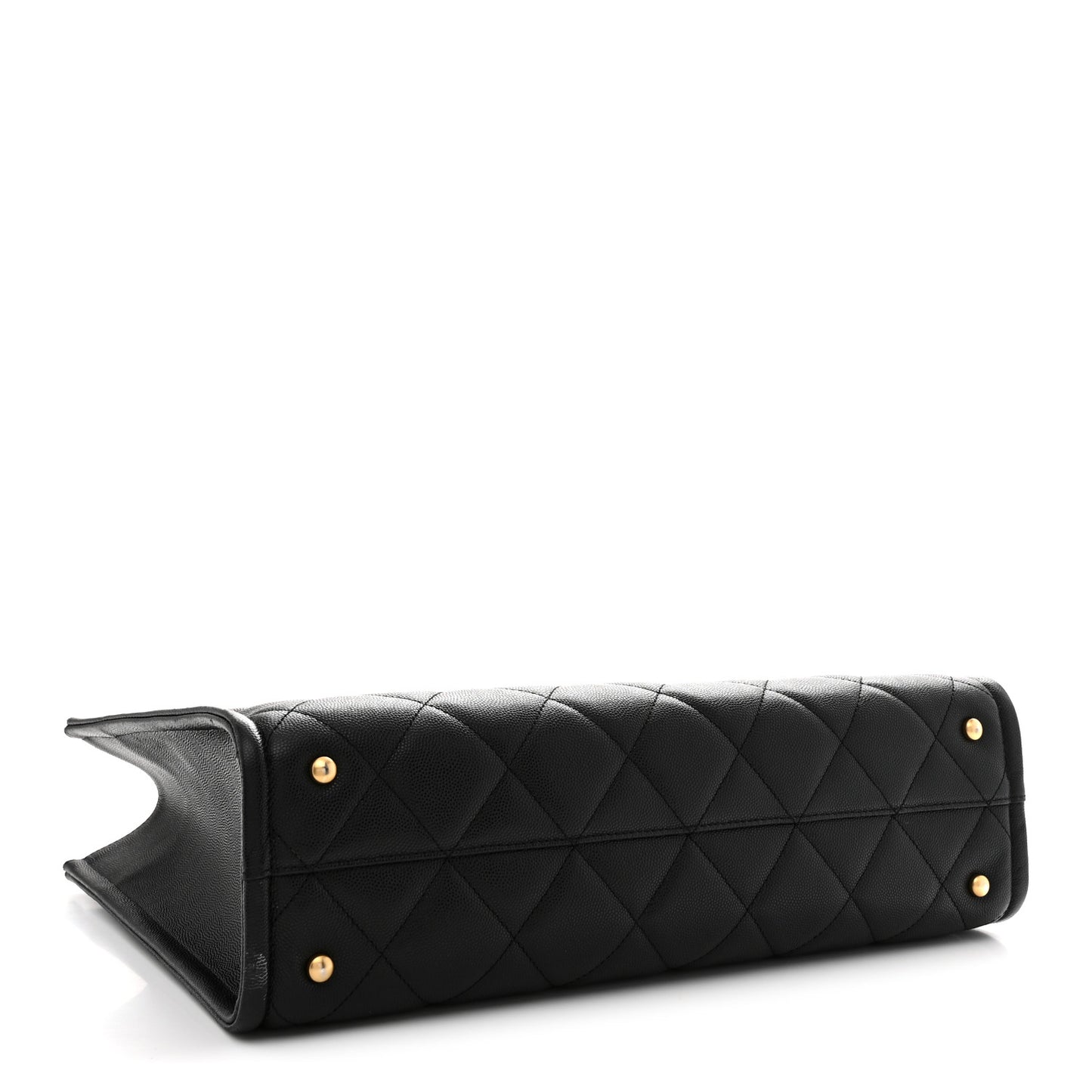 Caviar Quilted Chain Large Shopping Tote With Coin Purse Black