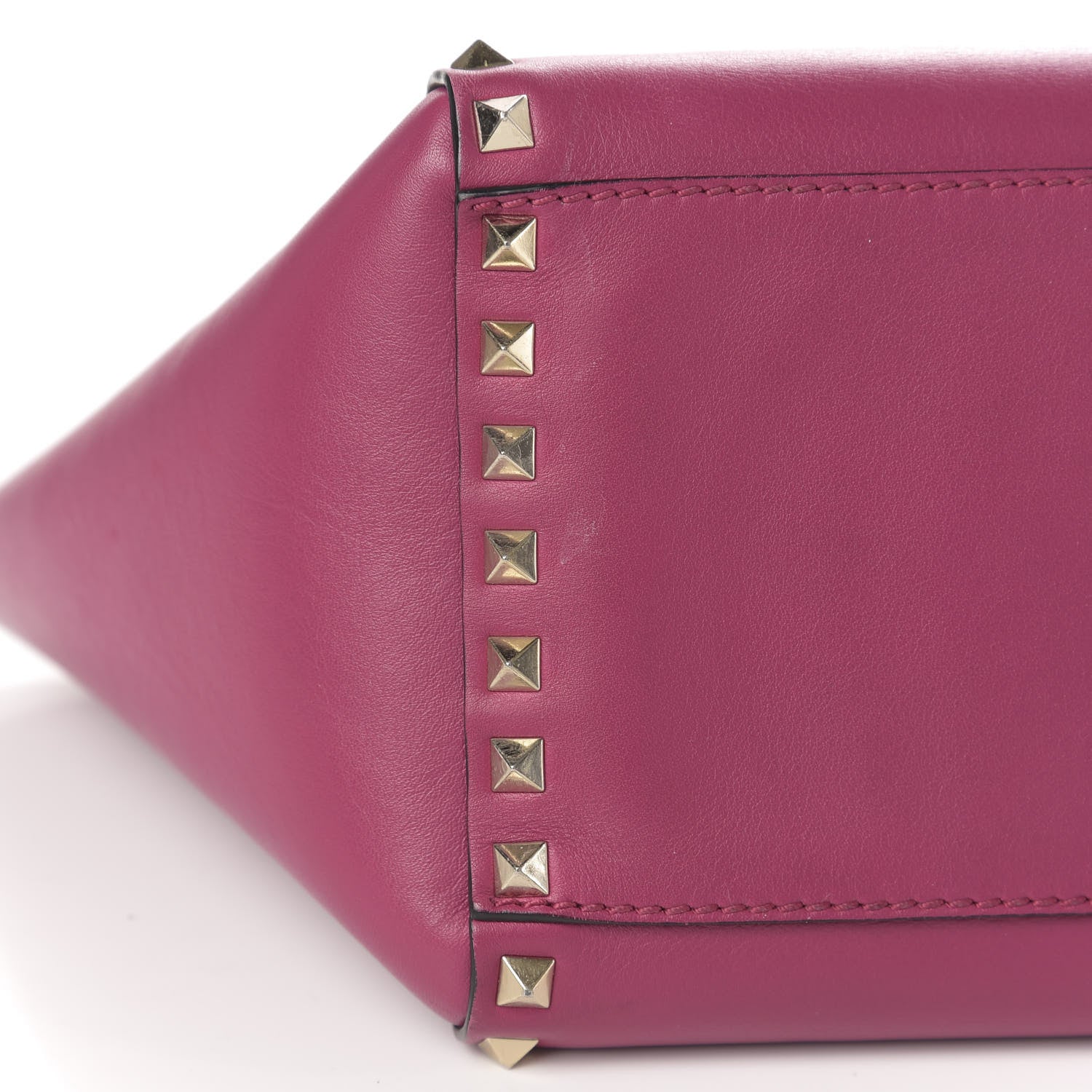 Valentino Garavani Vitello Small Rockstud Double Handle Tote Deep Cyclamin 16 of 17