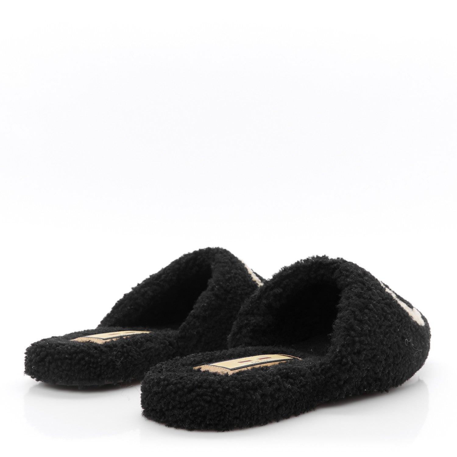 Gucci Shearling Interlocking G Mens Eileen Slippers 8 Black Butterscotch 5 of 9