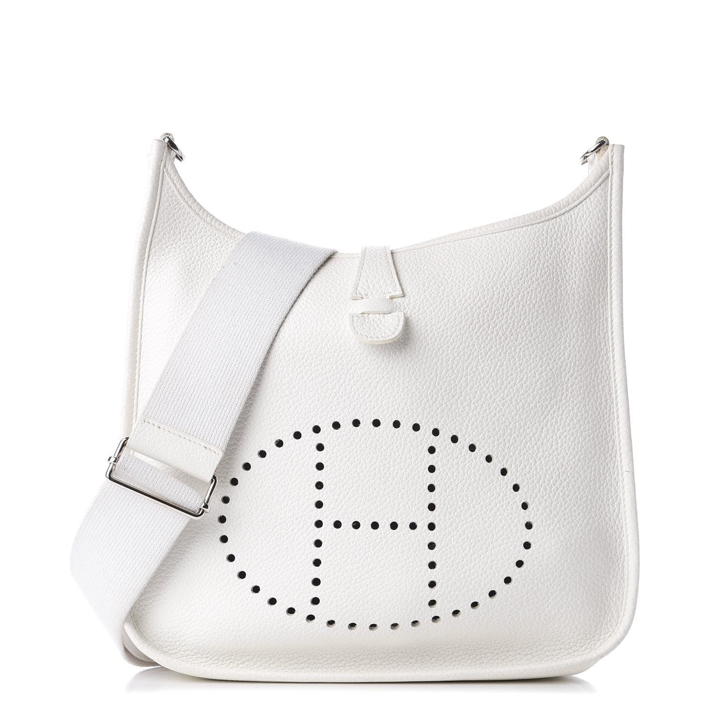 Hermes Taurillon Clemence Evelyne III PM White 1 of 9