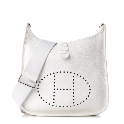 Hermes Taurillon Clemence Evelyne III PM White 1 of 9