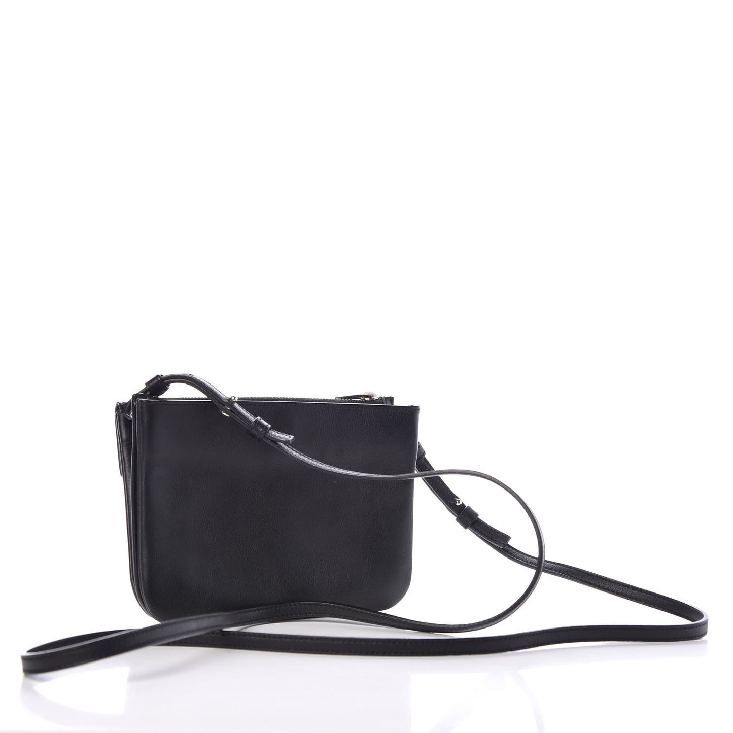 Calfskin Monogram Tri Pocket Crossbody Bag Black