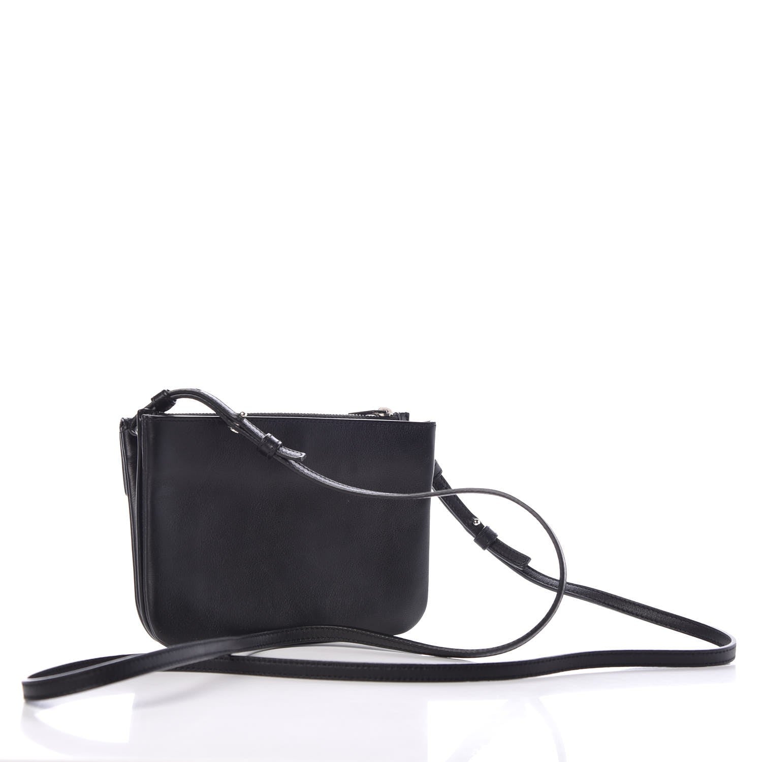 Saint Laurent Calfskin Monogram Tri Pocket Crossbody Bag Black 3 of 10
