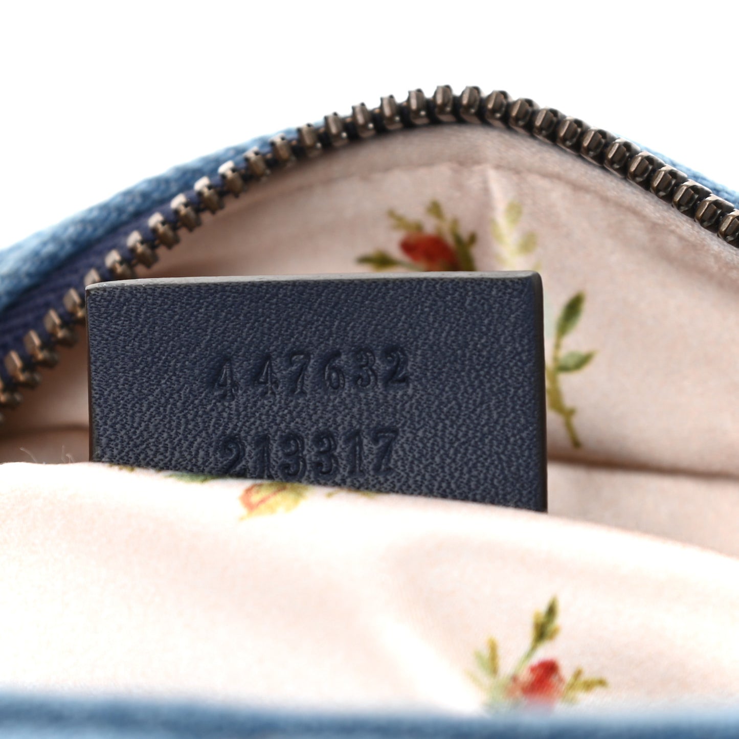Denim Matelasse Embroidered Small GG Marmont Chain Shoulder Bag Blue