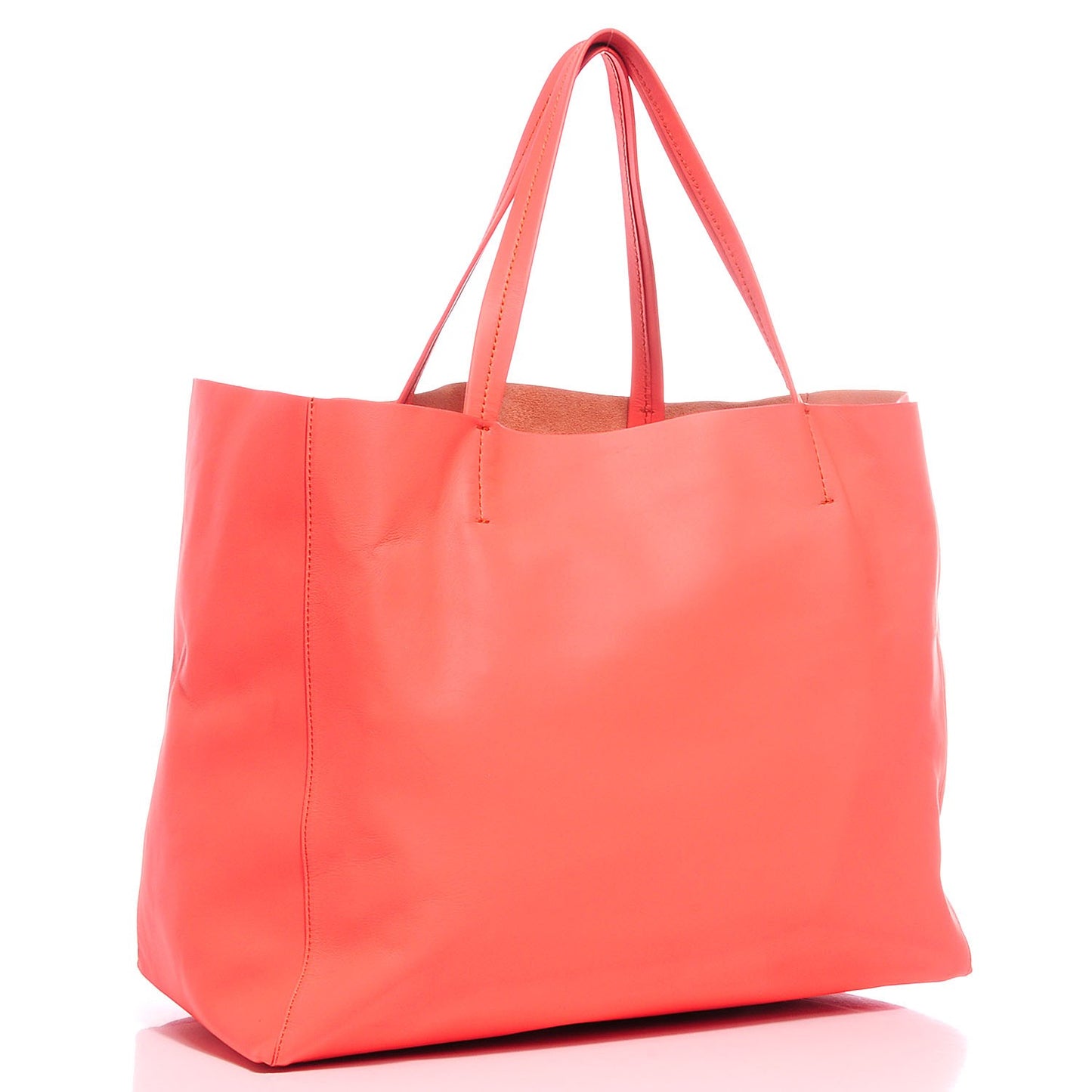 Lambskin Horizontal Cabas Fluo Peach