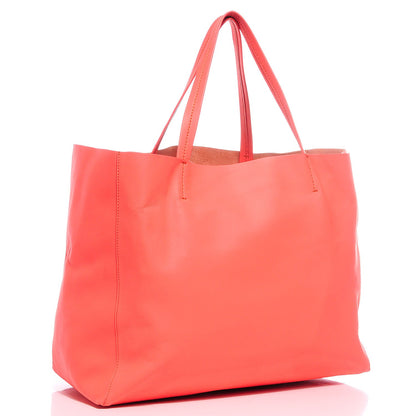 Celine Lambskin Horizontal Cabas Fluo Peach 3 of 7