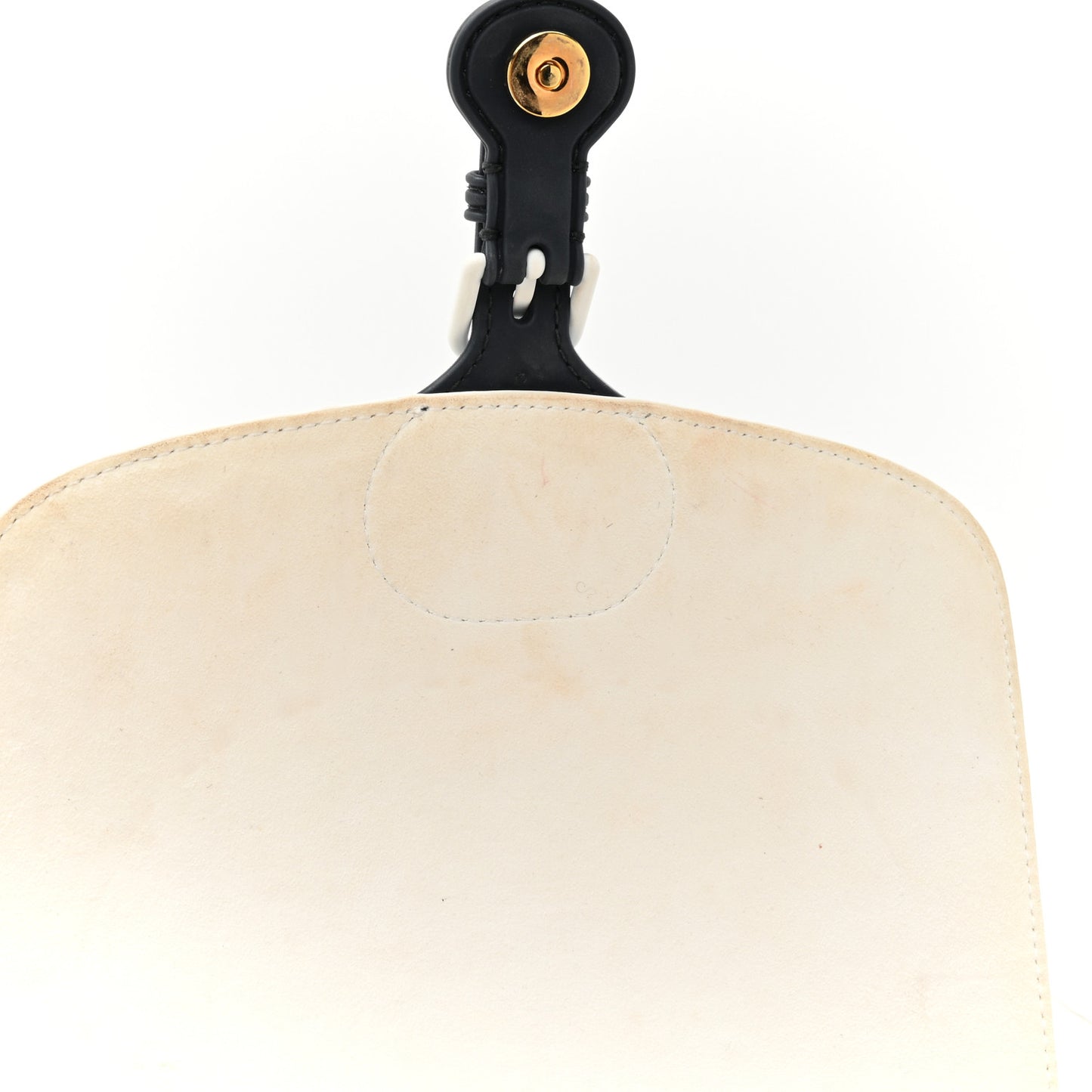Calfskin Perforated Oblique Medium Bobby Flap White Blue